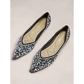 cheap Women&#039;s Flats-Women&#039;s Green Rhinestone Embellished Pointed-Toe Flats, Elegant Crystal Beaded Ballet Shoes, Perfect for Weddings, Parties, and Formal Occasions