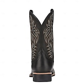 levne Cowboy &amp; Western Boots-pánské dvoubarevné westernové kovbojské boty z umělé kůže – klasický vyšívaný design, odolná konstrukce, perfektní na ježdění, outdoor a běžné nošení