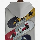 baratos Padrão 3D-Homens Gráfico Carro Moletom Moletons Férias Diário Manga Longa Com Capuz Férias Esportes Para Noite Cinzento Estampado Inverno Primavera &amp; Outono Designer