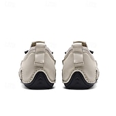 baratos Ténis para Homem-Homens Tênis sapatos feitos à mão Microfibra Confortável Antiderrapante Com Cadarço Preto Bege Cinzento