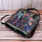 levne Tašky přes rameno-dámská bohémská květinová vyšívaná crossbody kabelka, umělecká ručně vyrobená taška přes rameno s barevným květinovým vzorem, ideální pro běžné nošení a festivaly