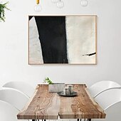 preiswerte Stillleben-Gemälde-handgemaltes weiß-schwarzes Strukturgemälde übergroßes handgemachtes abstraktes geometrisches Gemälde Wandkunst großes minimalistisches schwarz-weißes Gemälde für Wohnzimmer Wanddekoration abstrakte