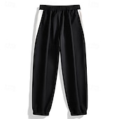 baratos Calças Desportivas-Homens Calças Esportivas Corredor Calças Calça casual Com Cordão Cintura elástica Bloco de cor Tecido Conforto Macio Comprimento total Ao ar livre Casual Diário Moda Roupa de rua Preto Cáqui