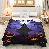 お買い得  ハロウィンの寝室-ハロウィーンブランケットは、非常に柔らかくて暖かい装飾用スローで、ご自宅のお祝いの雰囲気を高めるのに最適です。