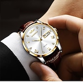 ieftine Ceasuri Quartz-Ceas de mână pentru bărbați Brand Trend Fashion Sports cu calendar dublu nocturn luminos automat complet ceas din oțel
