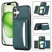 economico Cover per iPhone-telefono Custodia Per iPhone 16 Pro Max Plus iPhone 15 Pro Max Plus iPhone 14 13 12 11 Pro Max Plus Mini SE Per retro Con supporto Slot per schede Resistente agli urti Retrò TPU pelle sintetica