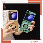 Недорогие Чехлы для Samsung-телефон Кейс для Назначение Z-сгиб 6 Z Flip 5 Z Flip 4 Z Flip 3 Кейс на заднюю панель со стендом Блеск Блеск Блестящий Защита от удара Ретро ТПУ Покрытие