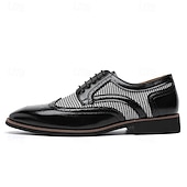 Недорогие Броги-мужские коричневые оксфорды из искусственной кожи с узором «гусиная лапка» и деталями в стиле «брог» — классические туфли для деловых встреч и свадеб