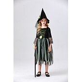 levne Dětské kostýmy-Čerodějnice Valpuržina noc Šaty Cosplay kostým Dětské Dívčí cosplay Výkon Párty předvečer Všech svatých Karneval Plesová maškaráda Mardi Gras Jednoduchý karnevalový kostým