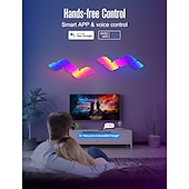 cheap Smart Lights-LED Smart Light Triangle Wall Panel Light RGB Color Rhythm App Controlled Gaming Tuya Wifi Bluetooth Remote Control Plate Quantum Lamp E-sports Intelligent Voice Controlled