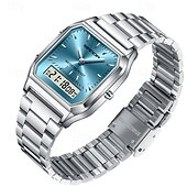 cheap Digital Watches-SANDA Men Digital Watch Fashion Casual Wristwatch Stopwatch Alarm Clock Date Week Waterproof Steel Watch