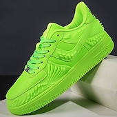 cheap Men&#039;s Sneakers-Men&#039;s Neon Green Athletic Sneakers – Lightweight Design, Bold Style for Running, Sports, and Casual Wear