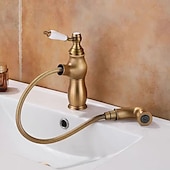 abordables Robinets de lavabo-Robinet lavabo - Rétractable Plaqué Set de centre Mitigeur un trouBath Taps