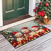 billige juletepper og matter-julepynt dørmatte snømann kjøkkenmatte gulvmatte sklisikre teppe oljetett teppe innendørs utendørs matte soveromsdekor baderomsmatte inngangsteppe