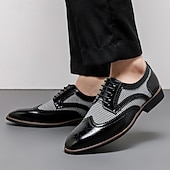 Недорогие Броги-мужские коричневые оксфорды из искусственной кожи с узором «гусиная лапка» и деталями в стиле «брог» — классические туфли для деловых встреч и свадеб