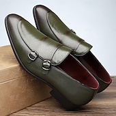 Χαμηλού Κόστους Ημιεπίσημο-ανδρικά loafers από ψεύτικο δέρμα με σχέδιο κροκόδειλου με λεπτομέρεια με διπλή αγκράφα - κομψά παπούτσια για επίσημες περιστάσεις και επαγγελματικές συναντήσεις