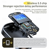 Недорогие Автомобильные мультимедийные проигрыватели-2-в-1 Bluetooth-адаптер, приемник, передатчик с HD-дисплеем, аудиоадаптер Bluetooth 5.3, приемник для автомобиля со светодиодным дисплеем, AUX Bluetooth