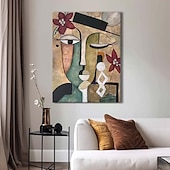 billiga Människomålningar-handgjord oljemålning i pablo picasso stil handmålad pablo picasso kvinnor abstrakt målning på duk för vardagsrum sovrum heminredning väggkonst pablo picasso flickmålning