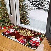 economico Bagno di Natale-tappetini da bagno natalizi creativi tappeti assorbenti da bagno in flanella antiscivolo