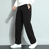 preiswerte Sweatpants-Herren Sherpa Fleecehosen Jogginghose Trainingshose Jogginghose Jogger Hose Hosen Kordelzug Tasche mit Reißverschluss Gerade geschnitten Glatt Komfort Warm In voller Länge Outdoor Casual Täglich