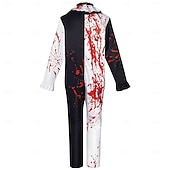 olcso Páros és csoportos jelmezek-Bohóc Art the Clown Halloween Halloween csoportos párok jelmezei Rettegés Párok Ijesztő jelmez Felnőttek Férfi Női Álarcos mulatság Teljesítmény Egyszerű Halloween jelmezek Kiöltözik