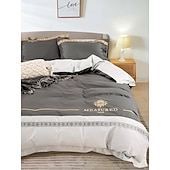 economico Collezione d&#039;elite-Set copripiumino da 4 pezzi, 100% cotone biologico, tessuto morbido e traspirante, include copripiumino e federe per un sonno confortevole.