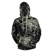 baratos Moletons de Caça-Homens Gráfico camuflagem Moletom Moletons Férias Diário Manga Longa Com Capuz Férias Esportes Para Noite Camuflado Estampado Inverno Primavera &amp; Outono Designer