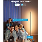 economico Luci intelligenti-Luci da Pavimento Illusion RGB LED Smart Luci d&#039;Angolo WiFi Bluetooth con Sincronizzazione Musicale Rilevamento del Suono 1.2m 74 perle LED Alimentate USB per Atmosfera in Soggiorno/Camera da Letto