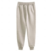 billiga Joggingbyxor-Herr Varg Reste sig Joggingbyxor Joggare Byxor Medium Midja Dragsko Elastisk midja Mode Ledigt Festkvällskläder Vardag Ficka Vår Höst Vinter 3D-tryck Vit Beige