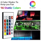 رخيصةأون أضواء شريط USB-شريط إضاءة led rgb ملون 1-4 متر 14-95 بوصة إضاءة خلفية للتلفاز بما في ذلك 24 مفتاح وحدة تحكم بالأشعة تحت الحمراء لشاشة الكمبيوتر وغرفة النوم وغرفة الألعاب والمسرح المنزلي وإضاءة جو