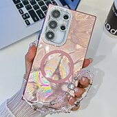 お買い得  サムスン用ケース-電話 ケース 用途 S24 Ultra S24 Plus S24 S24 FE S23 Ultra A55 A35 A25 A15 5G A54 S25ウルトラ バックカバー 磁石バックル ワイヤレス充電をサポート リストストラップ付き レトロ風 仕上げ