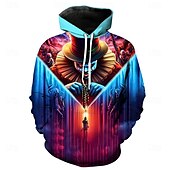 tanie Bluzy-To Klaun Zabójczy Klaun Bluza z Kapturem Pullover Halloween 3D Graficzny Na Dla par Męskie Damskie Dla dorosłych Bal maskowy Druk 3D Impreza Codzienne