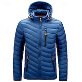 baratos Jaquetas sopradoras-Homens Casaco acolchoado Jaqueta Puffer Casaco de inverno Puffer Inverno Ao ar livre Isolado Empacotável Leve Capa Destacável Casacos Jaqueta Puffer Leve Casaco Puffy Zip Completo Pesca Alpinismo