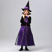 levne Zlé čarodějnice-Čerodějnice Valpuržina noc Šaty Cosplay kostým Dětské Dívčí cosplay Večírek předvečer Všech svatých Karneval Plesová maškaráda Jednoduchý karnevalový kostým