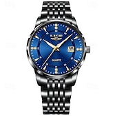 cheap Quartz Watches-LIGE Men Quartz Watch Minimalist Calendar Stainless Steel Watch