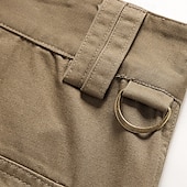 economico Pantaloni cargo-Per uomo Pantaloni cargo Pantaloni Bottoni Multi tasca Liscio Indossabile Esterno Giornaliero Campeggio e hiking Di tendenza Classico Nero Giallo