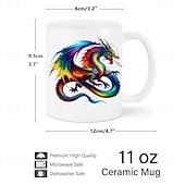 billige Krus og kopper-drage kaffekrus 11 oz keramisk krus morsomt krus morsomt kaffekrus for familie/venner/søster/kollega nyhet kaffekrus sommer vinter drinkware fest/jule/bursdagsgave