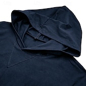 baratos camisetas básicas-Homens Camiseta Moletom Manga Longa Com Capuz Primavera Outono &amp; inverno Côr Sólida Tradicional / Vintage Com Capuz Ao ar livre Casa Desportos e Ar livre Branco Azul Marinha Cinzento Escuro Top Tee