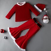 2 Stück kinderkleidung Mädchen Weihnachten Farbblock Weihnachtssets einstellen Langarm Modisch Leistung 4 Jahre + Herbst Rote Grün preiswerte Weihnachtssets für Kinder-2 Stück kinderkleidung Mädchen Weihnachten Farbblock Weihnachtssets einstellen Langarm Modisch Leistung 4 Jahre + Herbst Rote Grün