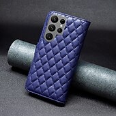 お買い得  サムスン用ケース-電話 ケース 用途 S24 Ultra S24 Plus S24 S24 S23 S22 S21 Ultra Plus S23 S22 S22ウルトラ S22 Plus S21 FE S21 ウォレットカードケース スタンド付き カード挿入口 耐衝撃 レトロ風 TPU PUレザー