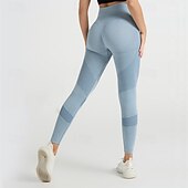 billiga Yoga Leggings &amp; Tights-Dam Yogabyxor Yoga leggings Lappverk Hög midja Yoga Gymträning Pilates Trikåer Svart Rosa Armégrön Höst sporter Sportkläder Elastisk Smal