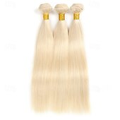 cheap 1 Bundle Human Hair Weaves-Brazilian Human Hair 613# Blonde Hair 1 Bundle straight hair 10-30 Inches