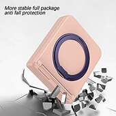cheap Samsung Cases-Phone Case For Samsung Galaxy Z Flip 6 Z Flip 5 Z Flip 4 Z Flip 3 Back Cover with Stand Holder Magnetic Support Wireless Charging Retro TPU PC