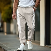 baratos Calças Desportivas-Homens Calças Esportivas Corredor Calças Calça casual Com Cordão Cintura elástica Bloco de cor Tecido Conforto Macio Comprimento total Ao ar livre Casual Diário Moda Roupa de rua Preto Cáqui