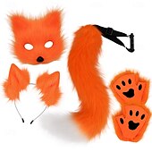 ieftine Accesorii Stilizare Păr-Set de 4 bucăți mască și coadă bentita pentru joc de rol pentru costum de petrecere de carnaval de sărbători