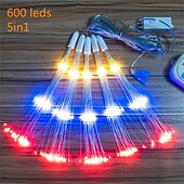 tanie Podłączane do prądu-600 diod led wiszące fajerwerki 5 w 1 gwiazda łańcuch świetlny łączone zewnętrzne świąteczne girlandy do ogrodowego bistro wystrój imprezy