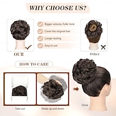 economico Chignon-Chignon Chignon Con clip Capelli sintetici Pezzo di capelli Estensione capelli Riccio Feste Giornaliero Da tutti i giorni Marrone scuro Marrone Biondo scuro
