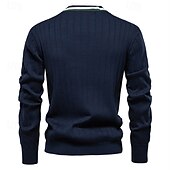 economico Felpe e Sweatshirt Elite da Uomo-Per uomo Cardigan Maglione Maglione corto Maglione lavorato a maglia A coste Maglia Standard Collage Bottone giù Color Block A V Di tendenza Classico Da tutti i giorni Appuntamento Abbigliamento