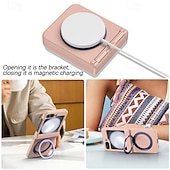 cheap Samsung Cases-Phone Case For Samsung Galaxy Z Flip 6 Z Flip 5 Z Flip 4 Z Flip 3 Back Cover with Stand Holder Magnetic Support Wireless Charging Retro TPU PC