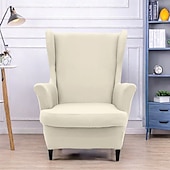 cheap Armchair Cover &amp; Armless Chair Cover-Wingback Chair Cover with Striped Geometric Print Polyester Slipcover Stretchy and Durable Furniture Protector Modern Stylish Chair Cover for Living Room Decor